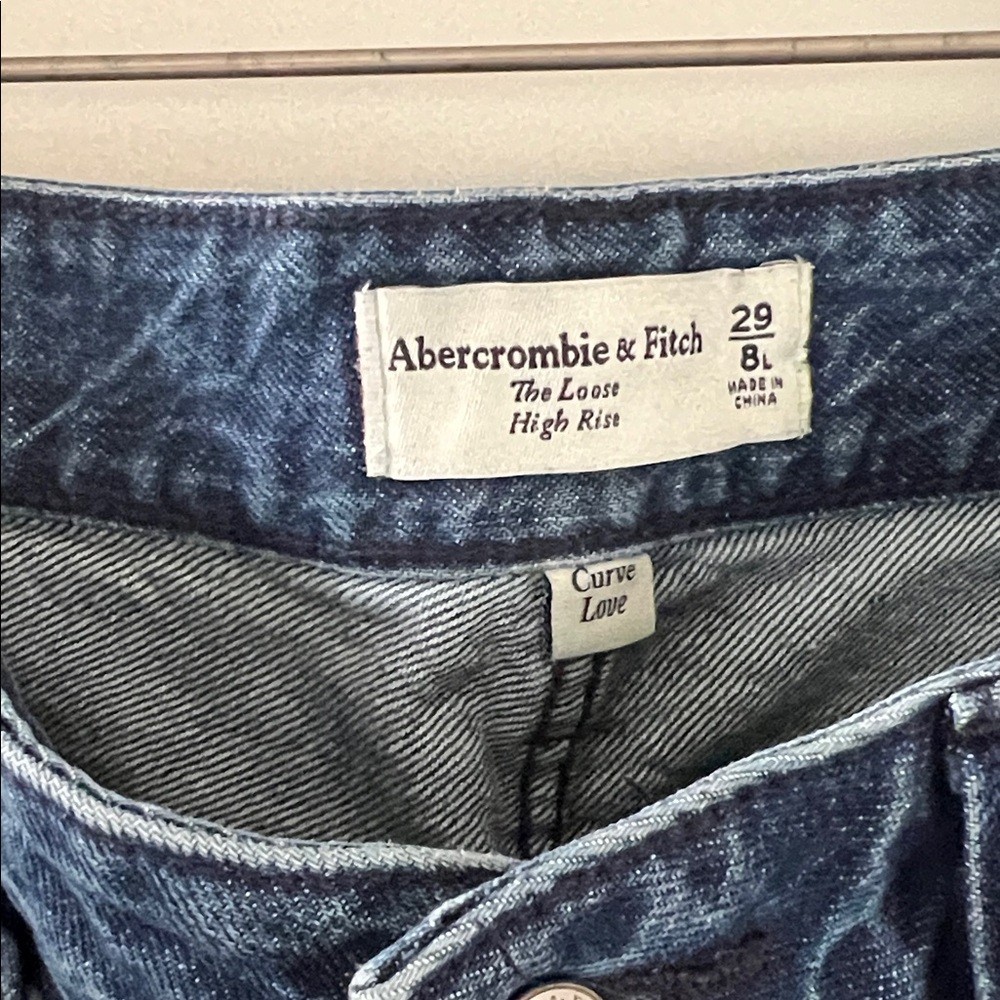 Abercrombie & Fitch Women's Dark Blue High Rise Jeans
